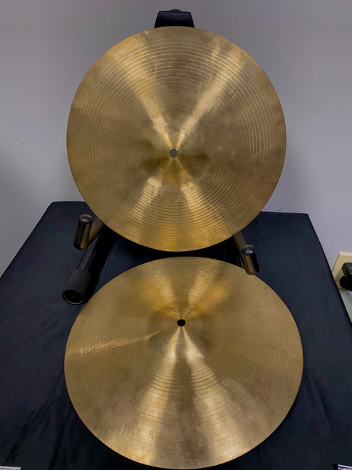 Vist Large View of Product Image Which is Used NO BRAND (Brandless Product) 14 INCH HI HAT Vintage Hi Hat Cymbals 14"