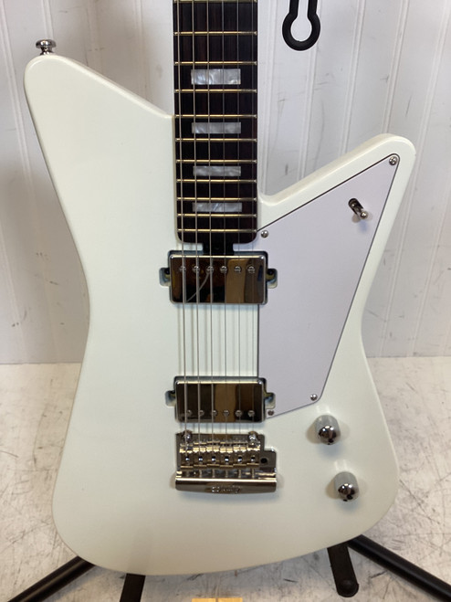 Vist Large View of Product Image Which is Used Sterling by Ernie Ball MARIPOSA Offset Double Cutaway Electric Guitar White 6-String