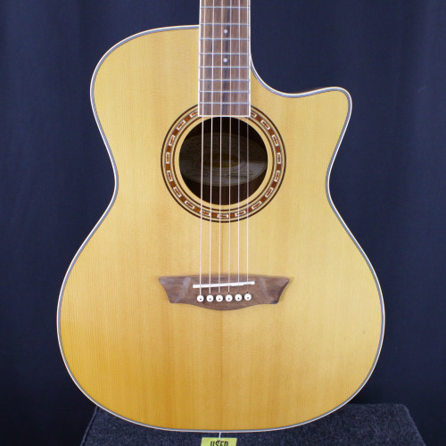 Vist Large View of Product Image Which is Used Washburn WG7SCE-A ACOUSTIC GUITAR Solid Top Acoustic Guitar Natural