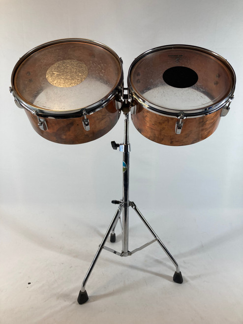 Vist Large View of Product Image Which is Used Ludwig 1968 Copper Timbales w/ Stand 41127-S000058247