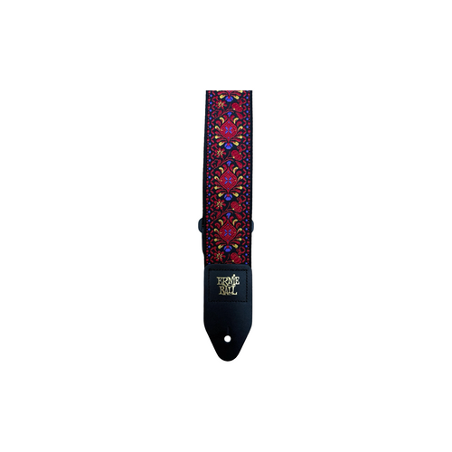 Vist Large View of Product Image Which is New ERNIE BALL CLASSIC JACQUARD STRAP - CRIMSON ROYAL BLOOM