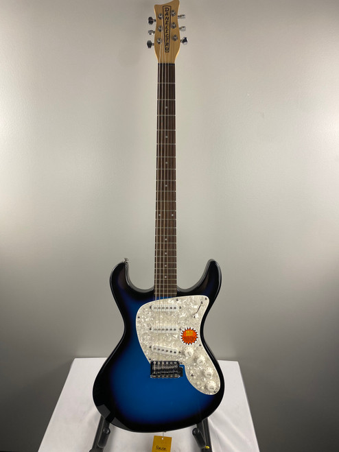 Vist Large View of Product Image Which is Used Danelectro DANELECTRO BARITONE DANOBLASTER Vintage S Type Electric Guitar Blue 6-String