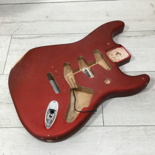 Vist Large View of Product Image Which is Used Fender Stratocaster Body Candy Apple Red Reliced