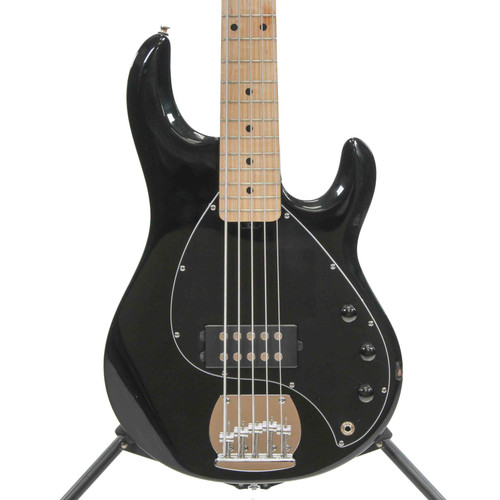 Vist Large View of Product Image Which is Used Sterling by Ernie Ball STINGRAY 5 Modern Metal Bass Guitar Black 5-String