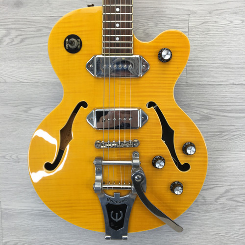 Vist Large View of Product Image Which is Used Epiphone WILDKAT Semi-Hollow Electric Guitar Yellow 6-String
