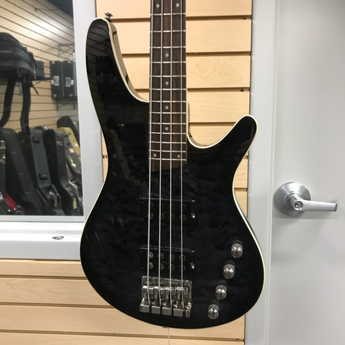 Vist Large View of Product Image Which is Used Ibanez SRX3 EXQM1 Modern Metal Bass Guitar Black 4-String