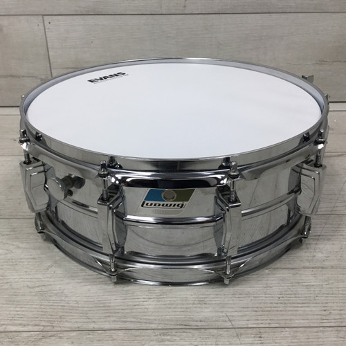 Vist Large View of Product Image Which is Used Ludwig CA 1970 Supraphonic Model 400 5x14 Vintage Metal Snare Drum