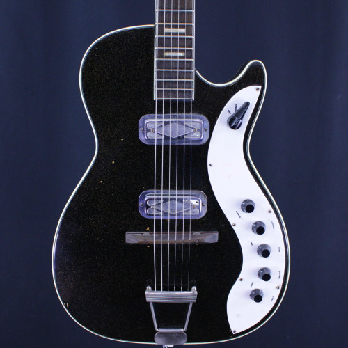 Vist Large View of Product Image Which is Used Silvertone JUPITER 1423 1960S ORIGINAL Vintage Semi-Hollow Electric Guitar Black 6-String