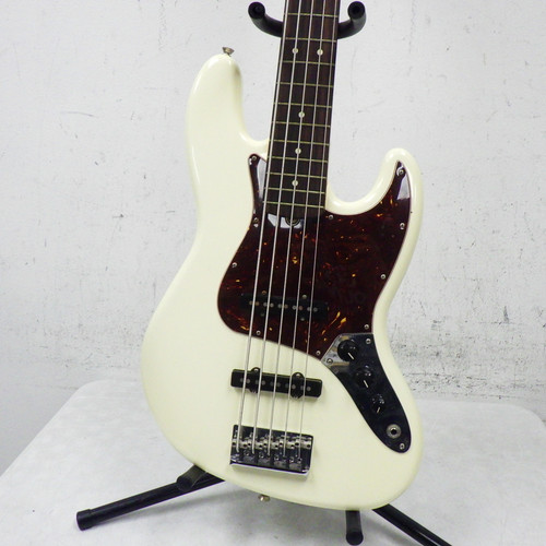 Vist Large View of Product Image Which is Used Fender American Deluxe Jazz V Bass White