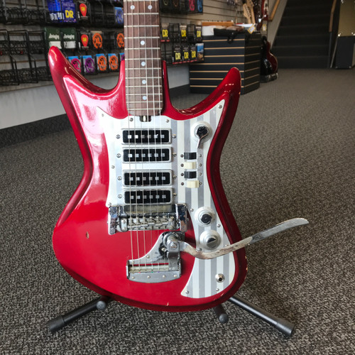Vist Large View of Product Image Which is Used Teisco ET-460 Vintage Offset Dbl Cutaway Guitar Red 6-String