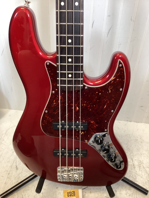 Vist Large View of Product Image Which is Used Fender MIM DLX ACT JAZZ-BASS J Type Bass Guitar Red 4-String