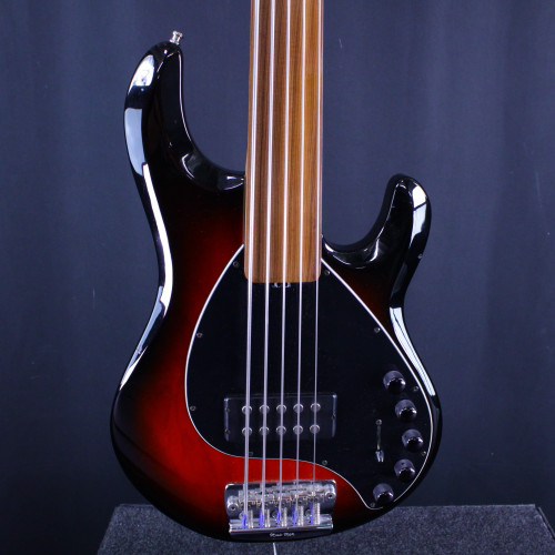 Vist Large View of Product Image Which is Used Ernie Ball Music Man STINGRAY 5 Fretless BASS Bass Guitar Sunburst 5-String
