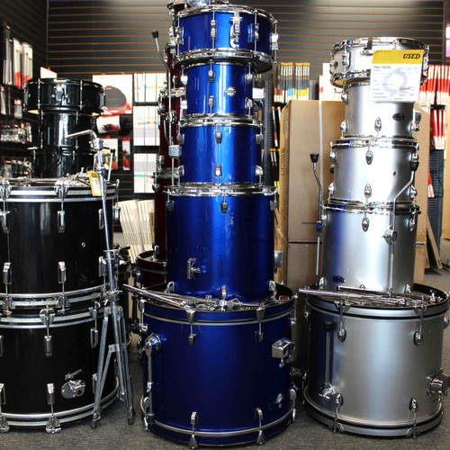 Vist Large View of Product Image Which is Used Ludwig ACCENT 5 PC Drum Shell Kit Blue