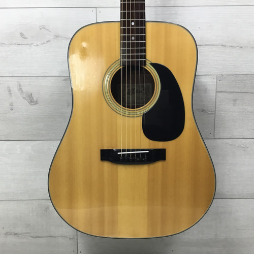 Vist Large View of Product Image Which is Used Aria 9010 MIJ Solid Top Acoustic Guitar Natural