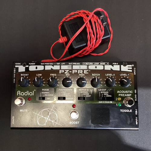 Vist Large View of Product Image Which is Used Radial TONEBONE PZ-PRE Accoustic PreAmp Pedal