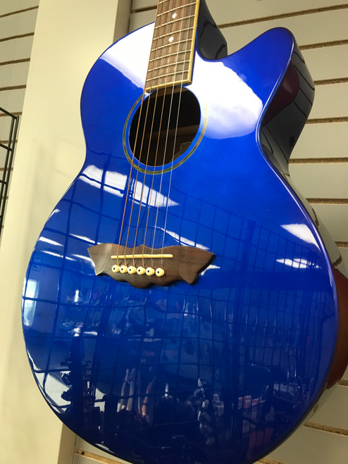 Vist Large View of Product Image Which is Used Washburn EA16MBL Solid Top Acoustic Guitar Blue
