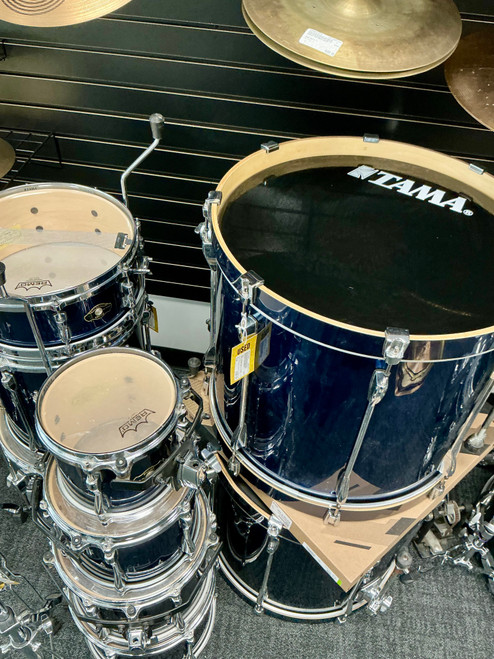 Vist Large View of Product Image Which is Used Tama TAMA SUPERSTAR 9 PIECE Drum Shells kit with two Blue 22" Kick Drums (x2)