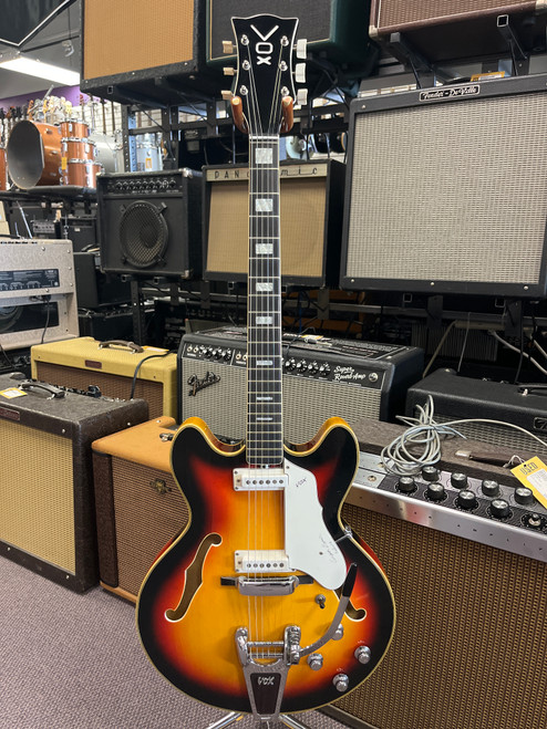 Vist Large View of Product Image Which is Used Vox SUPER LYNX DELUXE Vintage Semi-Hollow Electric Guitar Sunburst 6-String