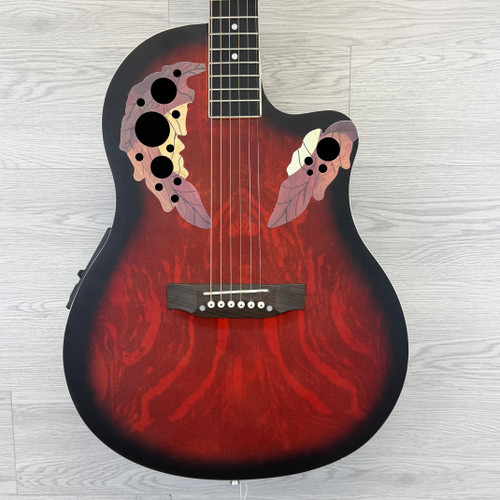 Vist Large View of Product Image Which is Used GLARRY OVATION CLONE Laminate Top Acoustic Guitar Red