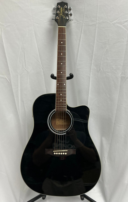Vist Large View of Product Image Which is Used Jasmine ES341C Solid Top Acoustic Guitar Black