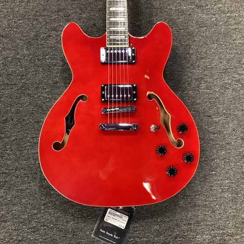 Vist Large View of Product Image Which is Used GROTE THINLINE HOLLOW BODY Semi-Hollow Electric Guitar Red 6-String