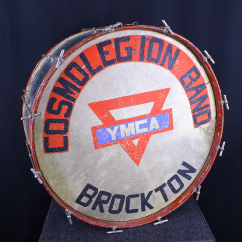 Vist Large View of Product Image Which is Used Ludwig 12X28 MARCHING BASS DRUM 1920 REFIN Vintage Kick Drum Blue Other