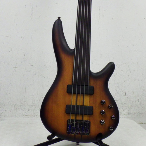 Vist Large View of Product Image Which is Used Ibanez SDGR SRF705 FRETLESS 5 STRING Bass Guitar Sunburst 4-String
