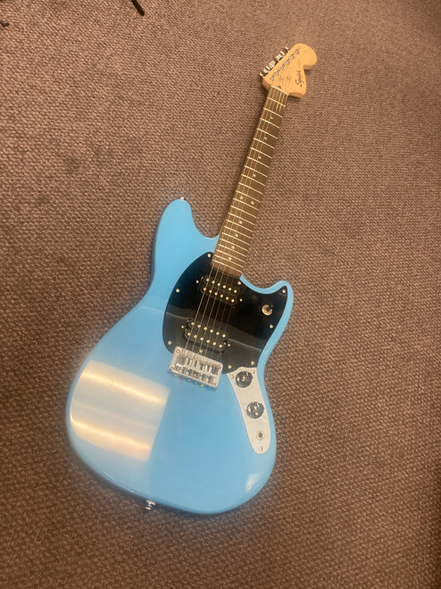 Vist Large View of Product Image Which is Used Squier MUSTANG HH Double Cut Electric Guitar Blue 6-String