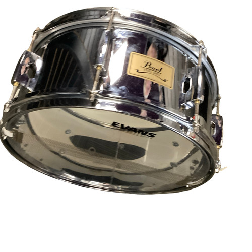 Vist Large View of Product Image Which is Used Pearl 14X6 STEEL SHELL Metal Snare Drum 14"