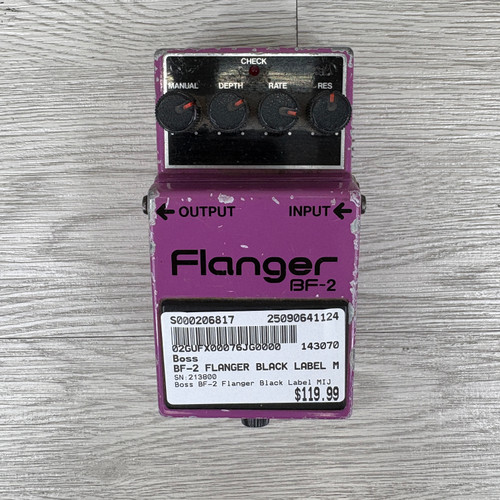 Vist Large View of Product Image Which is Used Boss BF-2 FLANGER BLACK LABEL MIJ Flanger Pedal