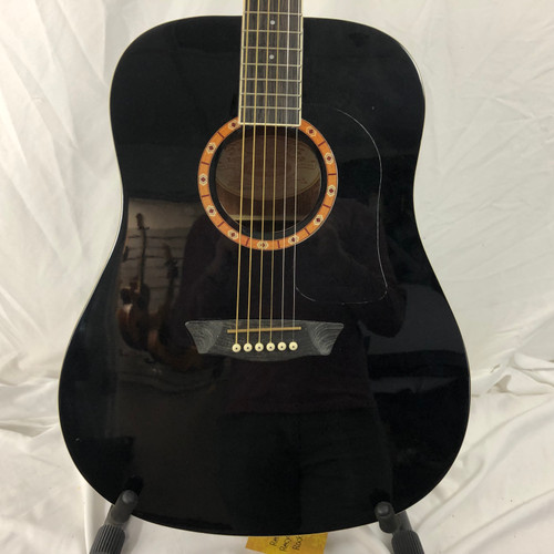 Vist Large View of Product Image Which is Used Washburn WD100DLBK-U Laminate Top Acoustic Guitar Black