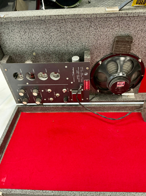 Vist Large View of Product Image Which is Used Sears Silvertone 1457 GUITAR Vintage Electric Guitar and Tube Amp case combo