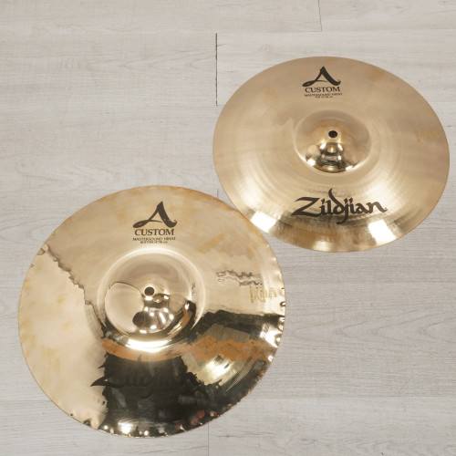Vist Large View of Product Image Which is Used Zildjian 14" A Custom Mastersound Hi Hat Cymbal Pair