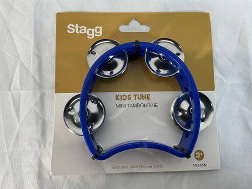 New Stagg Mini Tambourine Blue 40012-TAB-MINIBL Vist Large View of Product Image Which is New Stagg Mini Tambourine Blue