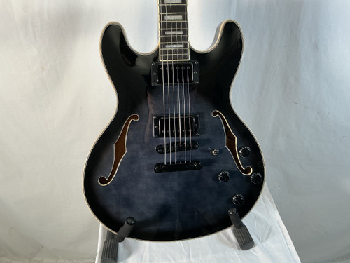 Vist Large View of Product Image Which is Used INDIO SEMI HOLLOW BLACK Semi-Hollow Electric Guitar Black 6-String