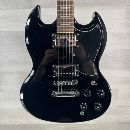 Vist Large View of Product Image Which is Used Genre Double Cutaway Electric Guitar - Black