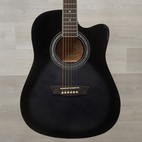 Vist Large View of Product Image Which is Used Washburn WA90CE Laminate Top Acoustic Guitar Silver Burst