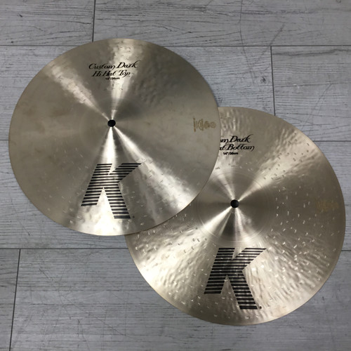 Vist Large View of Product Image Which is Used Zildjian 14" K Custom Dark 14 Hi Hat Cymbals