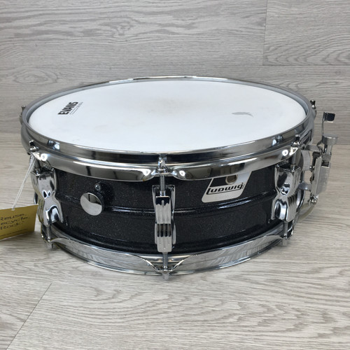 Vist Large View of Product Image Which is Used Ludwig Acrolite Black Galaxy Metal Snare Drum 14x5"