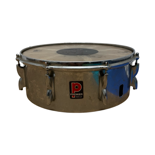 Vist Large View of Product Image Which is Used Premier STEEL SNARE DRUM 14X5.5 AS-IS PARTS ONLY Single Drum 14"