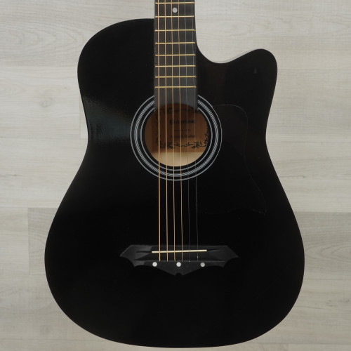 Vist Large View of Product Image Which is Used Joymusic JG-38C Laminate Top Acoustic Guitar Black AS IS