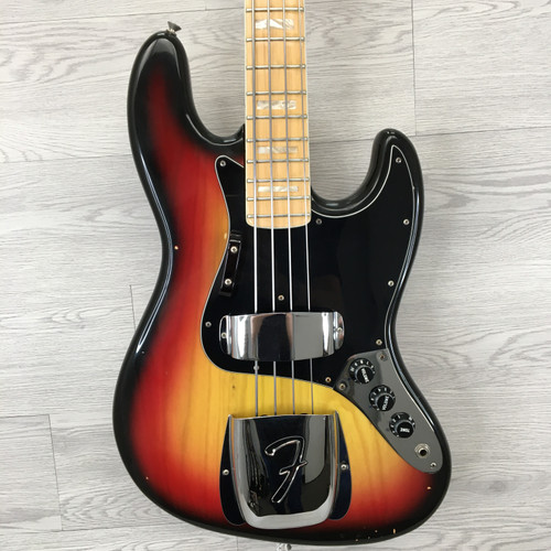 Vist Large View of Product Image Which is Used Fender JAZZ BASS 3 TONE SB 1977 Vintage J Type Bass Guitar Sunburst 4-String