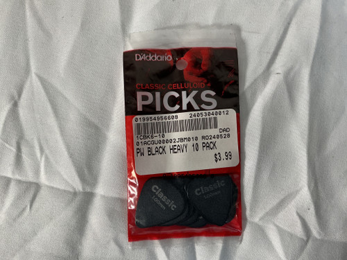 Vist Large View of Product Image Which is New PW BLACK HEAVY 10 PACK heavy gauge guitar picks 1.0mm-.039"
