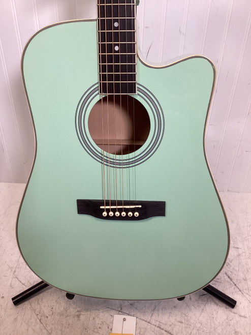 Vist Large View of Product Image Which is Used BCP ACOUSTIC KIT Laminate Top Acoustic Guitar Green 6-String