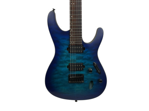 Vist Large View of Product Image Which is Used Ibanez S621QM S Type Electric Guitar Blue 6-String