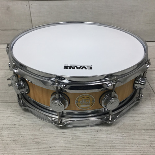 Vist Large View of Product Image Which is Used DW Collectors 5x14 Satin Maple Edge Wood Snare Drum