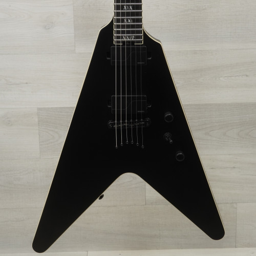 Vist Large View of Product Image Which is Used Schecter V-1 Sls Evil Twin Pointy Electric Guitar Black