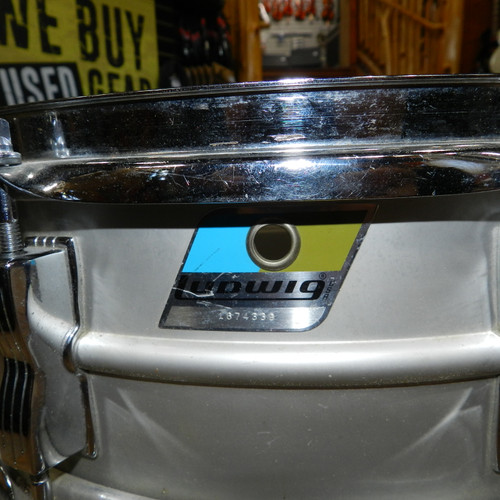 Vist Large View of Product Image Which is Used Ludwig ACROLITE SNARE Vintage Metal Snare Drum 14"