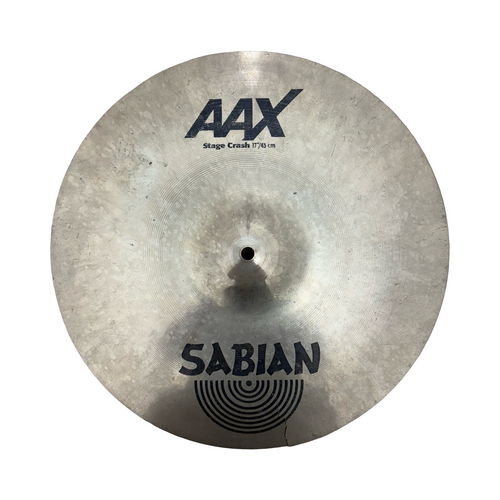 Vist Large View of Product Image Which is Used Sabian 17 AAX STAGE CRASH AS-IS CRACKED Cymbal 17"
