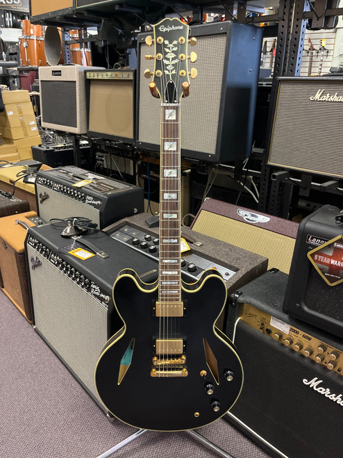 Vist Large View of Product Image Which is Used Epiphone SHERATON EMILY WOLFE Semi-Hollow Electric Guitar Black 6-String